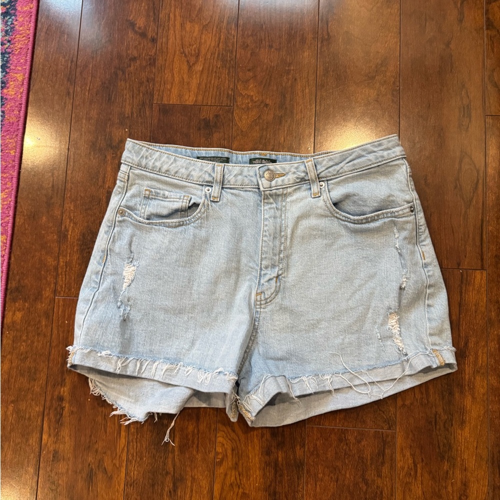 Wild Fable Blue Jean Shorts Distressed Raw Hem